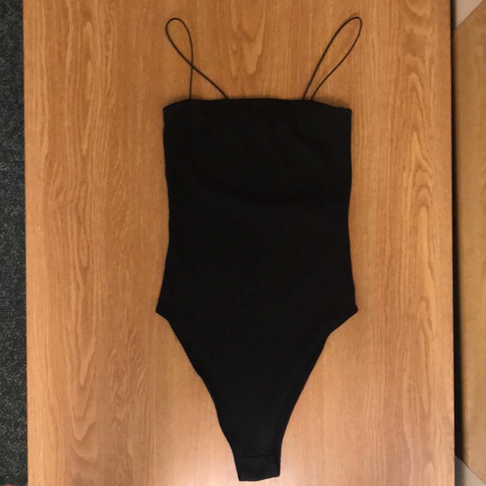 Black Ribbed Bodysuit